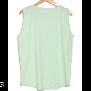NWOT Z By Zella Vintage Wash Relaxed Mint Green Cotton Tank size Small